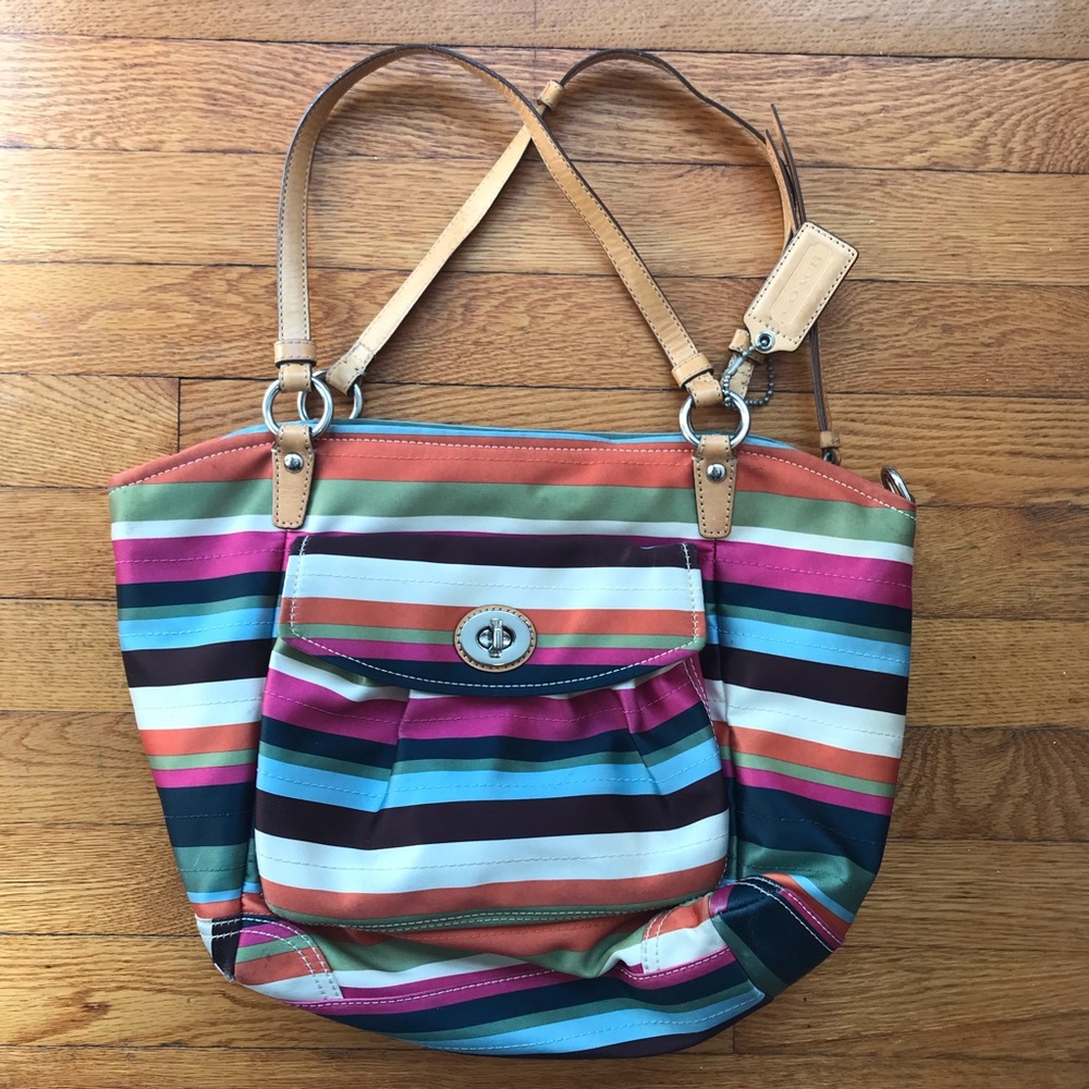 Coach legacy stripe tote GUC